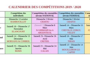 Calendrier des compétitions de la saison