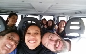 Départ dans le minibus